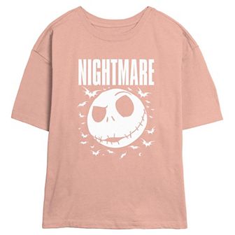 Disney's The Nightmare Before Christmas Jack And Bats Juniors' Skimmer Graphic Tee
