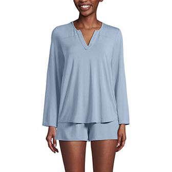 Women's Lands' End Cooling Flowy Pajama Shirt & Pajama Shorts Set