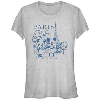 Disney's Mickey Mouse And Minnie Paris Visitors Juniors' Fitted Graphic Tee