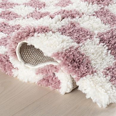 nuLOOM Adelaide Mid-Century Checkered Shag Area Rug