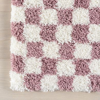 nuLOOM Adelaide Mid-Century Checkered Shag Area Rug