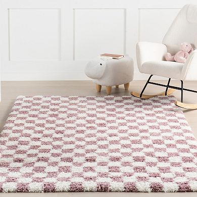 nuLOOM Adelaide Mid-Century Checkered Shag Area Rug
