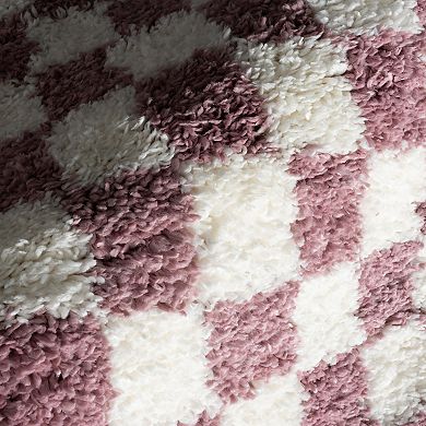 nuLOOM Adelaide Mid-Century Checkered Shag Area Rug