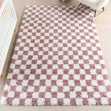 nuLOOM Adelaide Mid-Century Checkered Shag Area Rug
