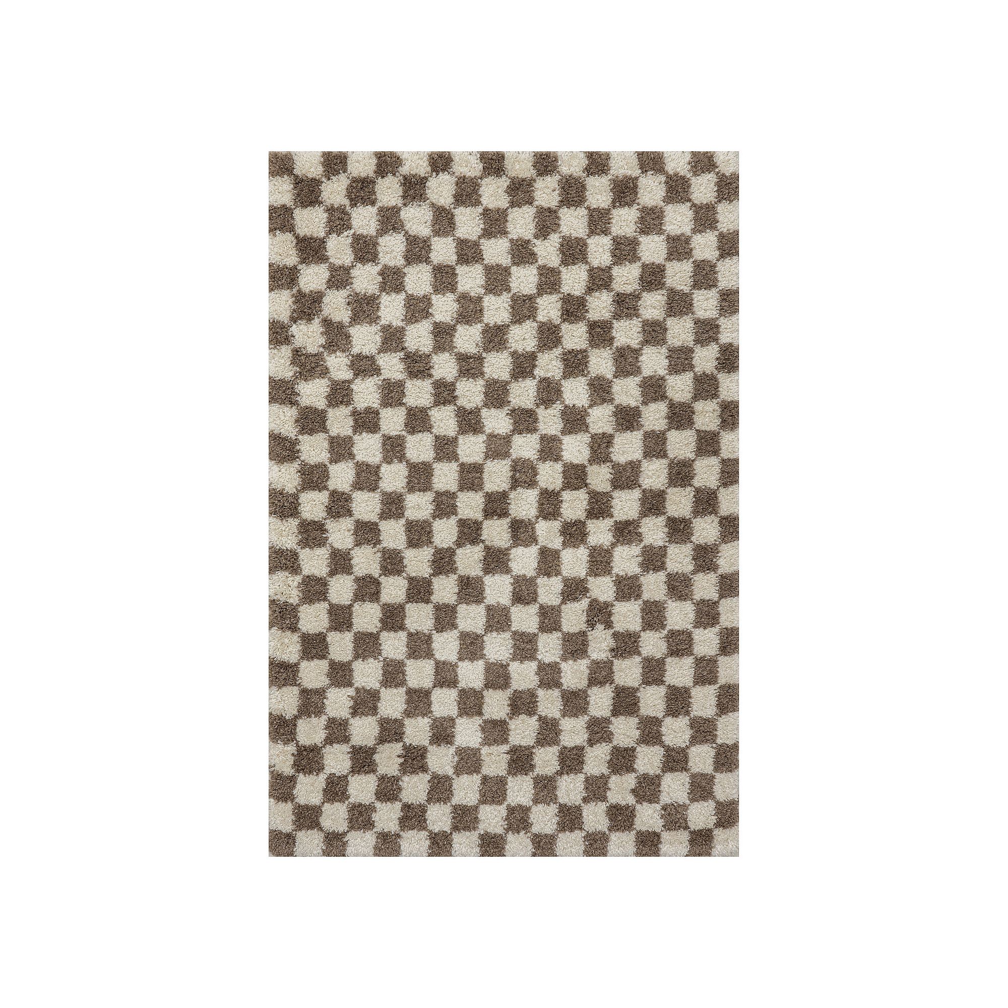 nuLOOM Adelaide Mid-Century Checkered Shag Area Rug, Beige
