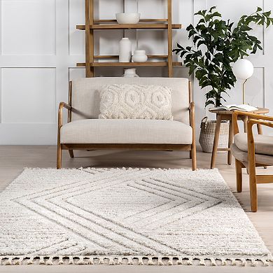nuLOOM Risette Geometric Shag Tassel Area Rug