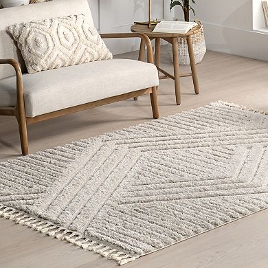 nuLOOM Risette Geometric Shag Tassel Area Rug