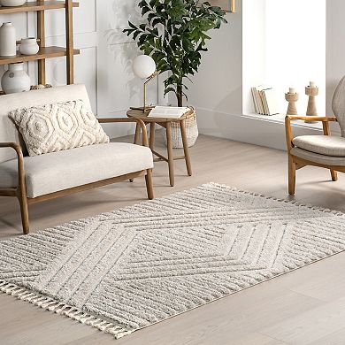 nuLOOM Risette Geometric Shag Tassel Area Rug