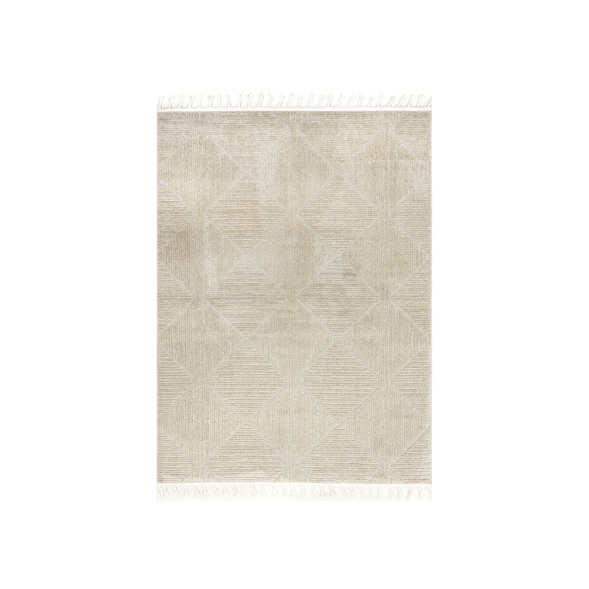 nuLOOM Kerry Textured Geometric Tasseled Area Rug, Beige