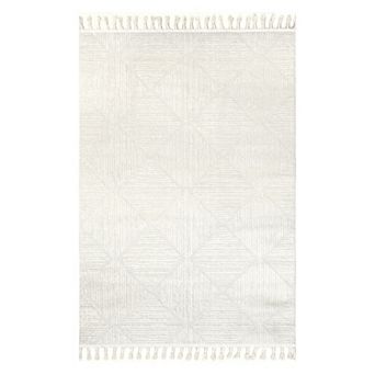 nuLOOM Kerry Textured Geometric Tasseled Area Rug