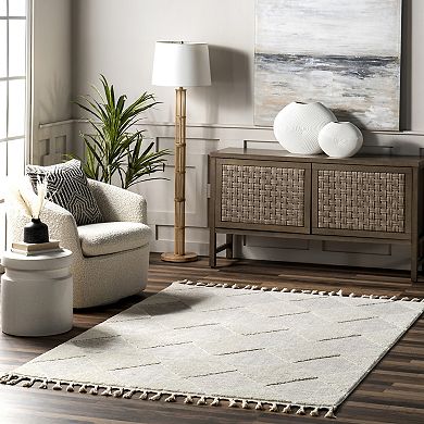 nuLOOM Marissa High / Low Diamond Tassel Area Rug