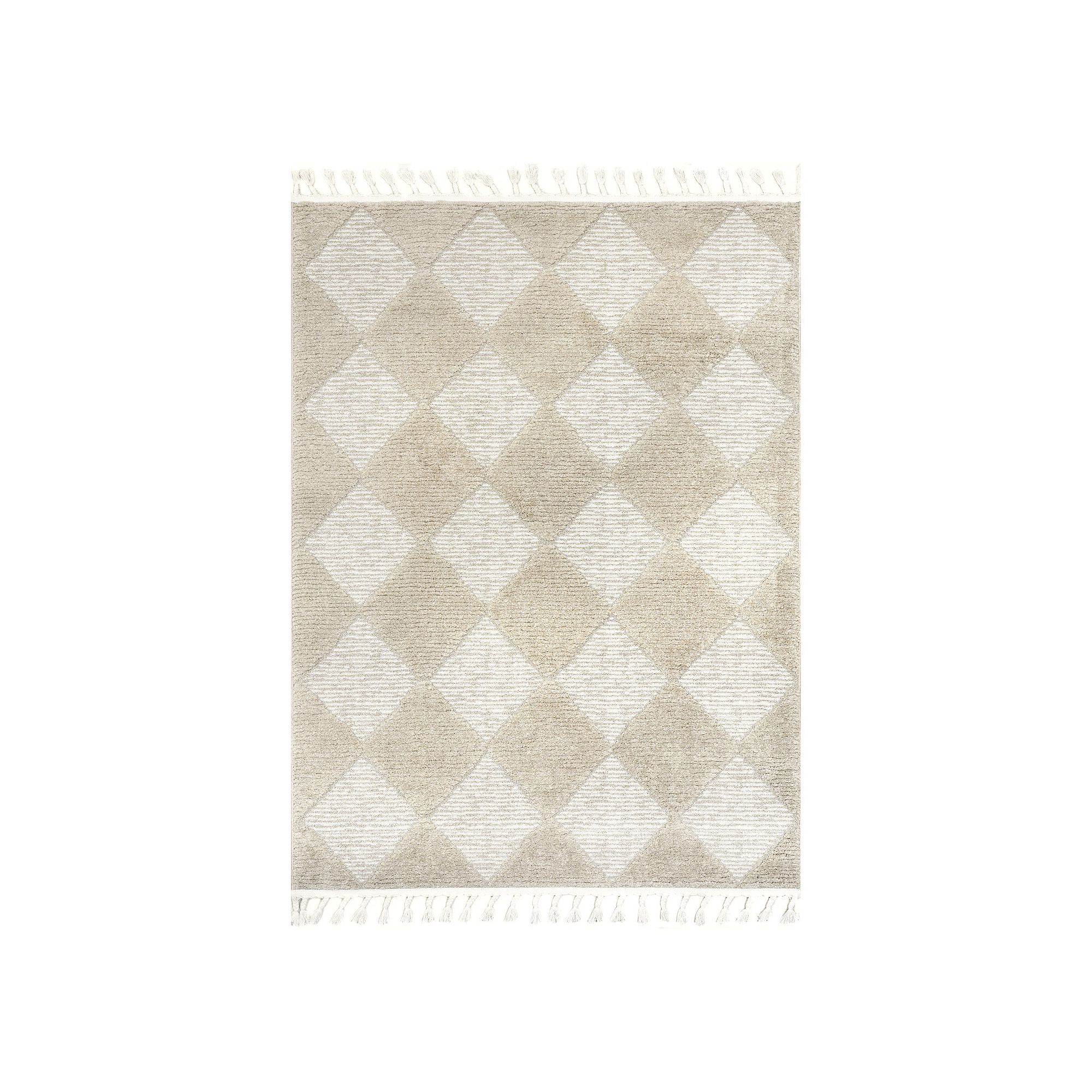 nuLOOM Marissa High / Low Diamond Tassel Area Rug, Beige