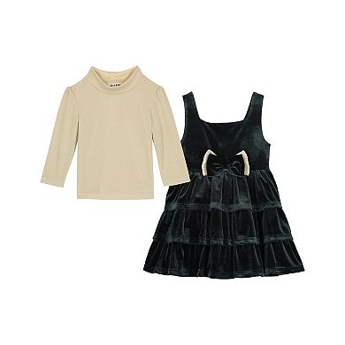 Baby & Toddler Girl Blueberi Boulevard 2-pc. Velvet Jumper & Top Set