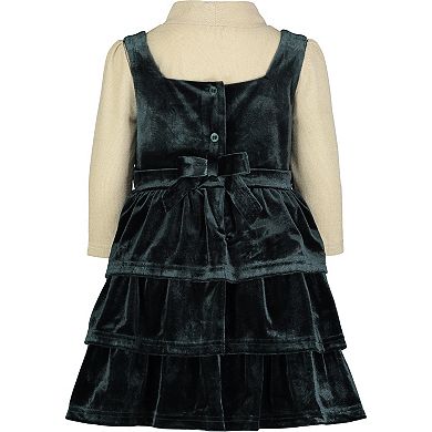 Baby & Toddler Girl Blueberi Boulevard 2-pc. Velvet Jumper & Top Set