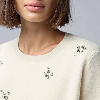 Women's Simply Vera Vera Wang Rhinestone Cluster Top