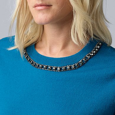 Women's Simply Vera Vera Wang Necklace Embellished Top