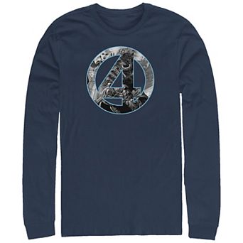 Big & Tall Marvel Fantastic Four Action Filled Logo Long Sleeve Graphic Tee