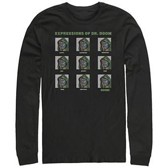 Big & Tall Marvel Fantastic Four Expressions Of Dr. Doom Long Sleeve Graphic Tee