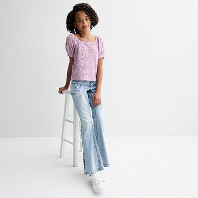 Girls 7-16 SO® Short Sleeve Squareneck Top
