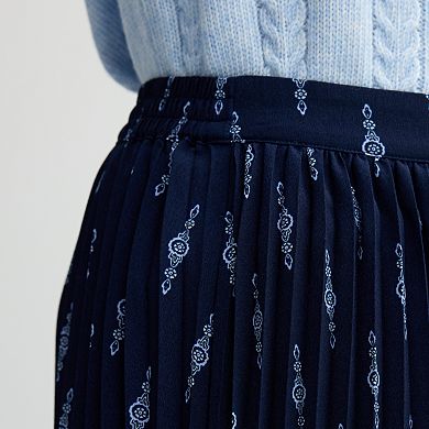 Petite Croft & Barrow Pleated Midi Skirt