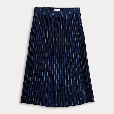 Petite Croft & Barrow Pleated Midi Skirt