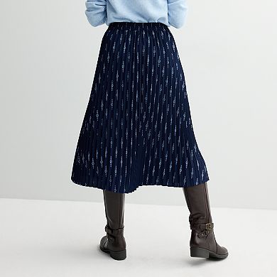Women's Croft & Barrow® Pleated A-Line Midi Skirt