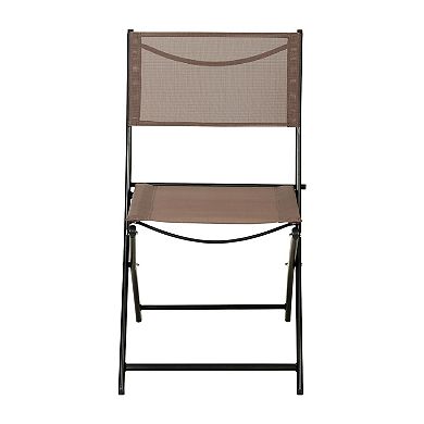 Merrick Lane 4 Pack Indoor/outdoor Flex Comfort Textilene Fold Chair With Frames