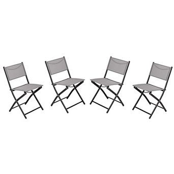 Merrick Lane 4 Pack Indoor/outdoor Flex Comfort Textilene Fold Chair With Frames
