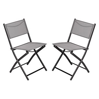 Merrick Lane 2 Pack Indoor/outdoor Flex Comfort Textilene Fold Chair With Frames