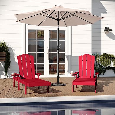 Merrick Lane Set Of 2 Outdoor Adjustable Lounge Chairs With Cupholders