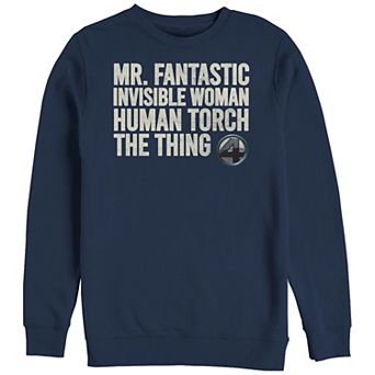 Big & Tall Marvel Fantastic Four Members' Names Graphic Fleece