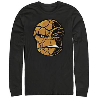 Big & Tall Marvel Fantastic Four The Thing Head Long Sleeve Graphic Tee