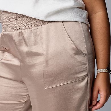 Women's Simply Vera Vera Wang Satin Wide Leg Pull On Pants