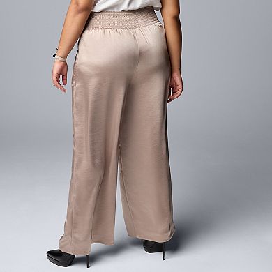 Women's Simply Vera Vera Wang Satin Wide Leg Pull On Pants