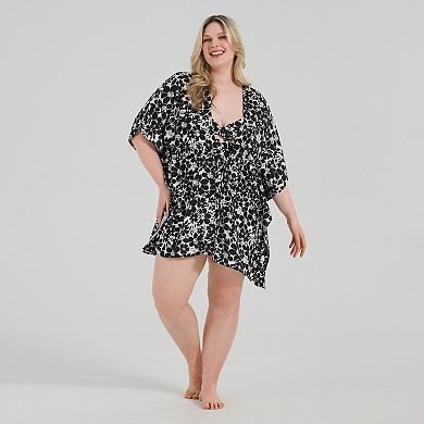 Plus Size Freshwater Front Caftan Tunic Swim Cover Up
