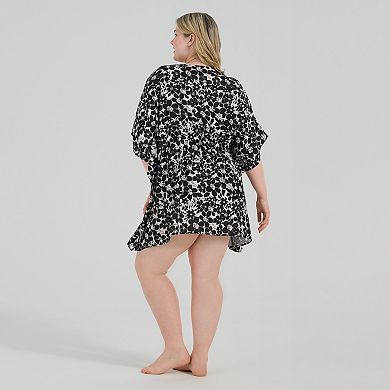 Plus Size Freshwater Front Caftan Tunic Swim Cover Up