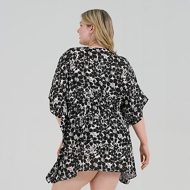 Plus Size Freshwater Front Caftan Tunic Swim Cover Up