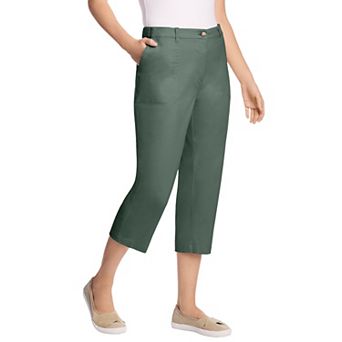 Woman Within Plus Size Adjustable Waist Chino Capri