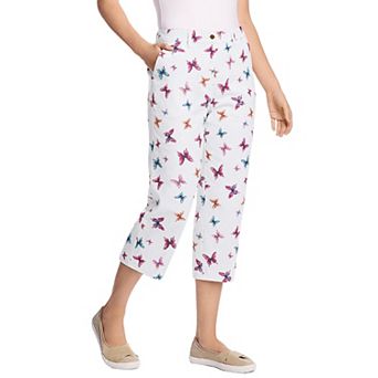 Woman Within Plus Size Adjustable Waist Chino Capri