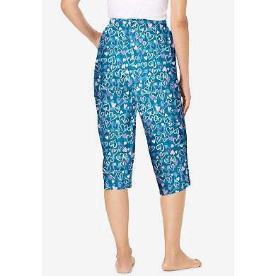 Dreams & Co. Plus Size Knit Sleep Capri