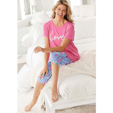 Dreams & Co. Plus Size Knit Sleep Capri