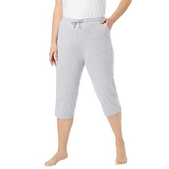 Dreams & Co. Plus Size Knit Sleep Capri
