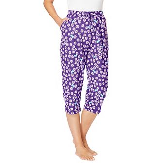 Dreams & Co. Plus Size Knit Sleep Capri
