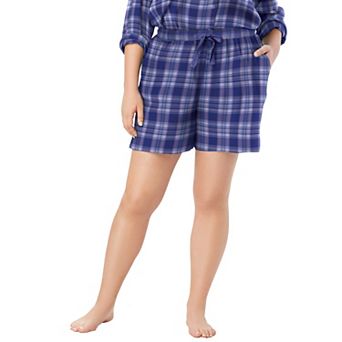 Dreams & Co. Plus Size Flannel Pajama Short