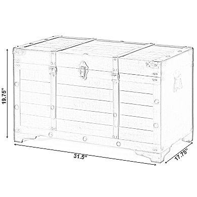 Wooden Storage Trunk with Lockable Latch