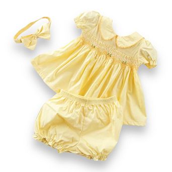Baby & Toddler Girls Yellow Smocked Dress With Headband