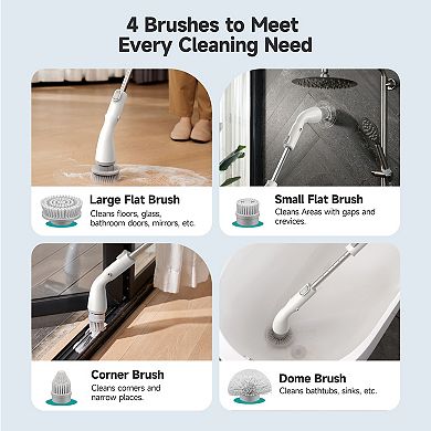 Hicozy Electric Spin Scrubber Hs1, Power Cleaning Brush For Bathroom, Floor, Tile, Kitchen (white)