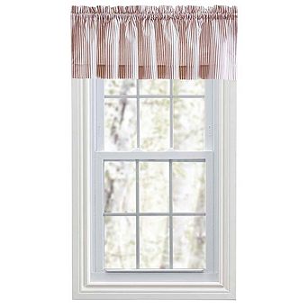 Classic Stripe Printed Tailored Curtain Valance 1.5" Rod Pocket