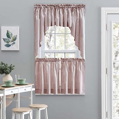 Classic Stripe Printed Tailored Curtain Valance 1.5" Rod Pocket