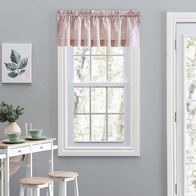Classic Stripe Printed Tailored Curtain Valance 1.5" Rod Pocket